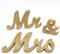Gold Mr and Mrs Signs Sweetheart Decorations Wooden Freestanding Letters